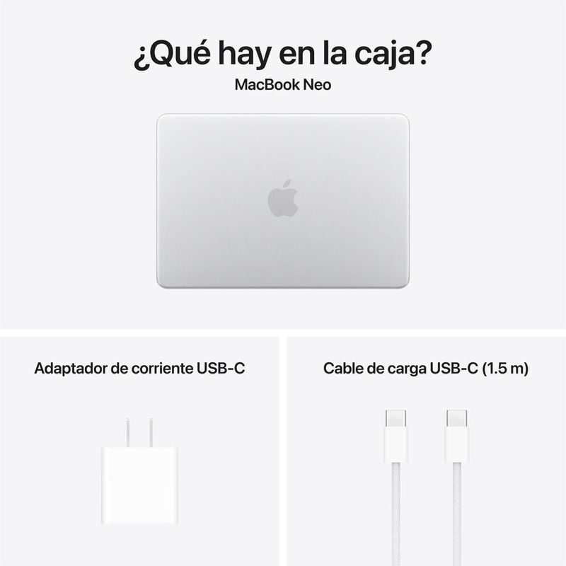 MacBook Neo A18 Pro 13” 8GB RAM + 256GB (Teclado Ingles) - Silver (2026)