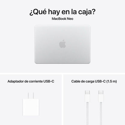 MacBook Neo A18 Pro 13” 8GB RAM + 512GB (Teclado Ingles) - Silver (2026)
