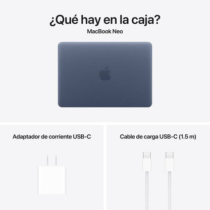 MacBook Neo A18 Pro 13” 8GB RAM + 512GB (Teclado Ingles) - Indigo (2026)