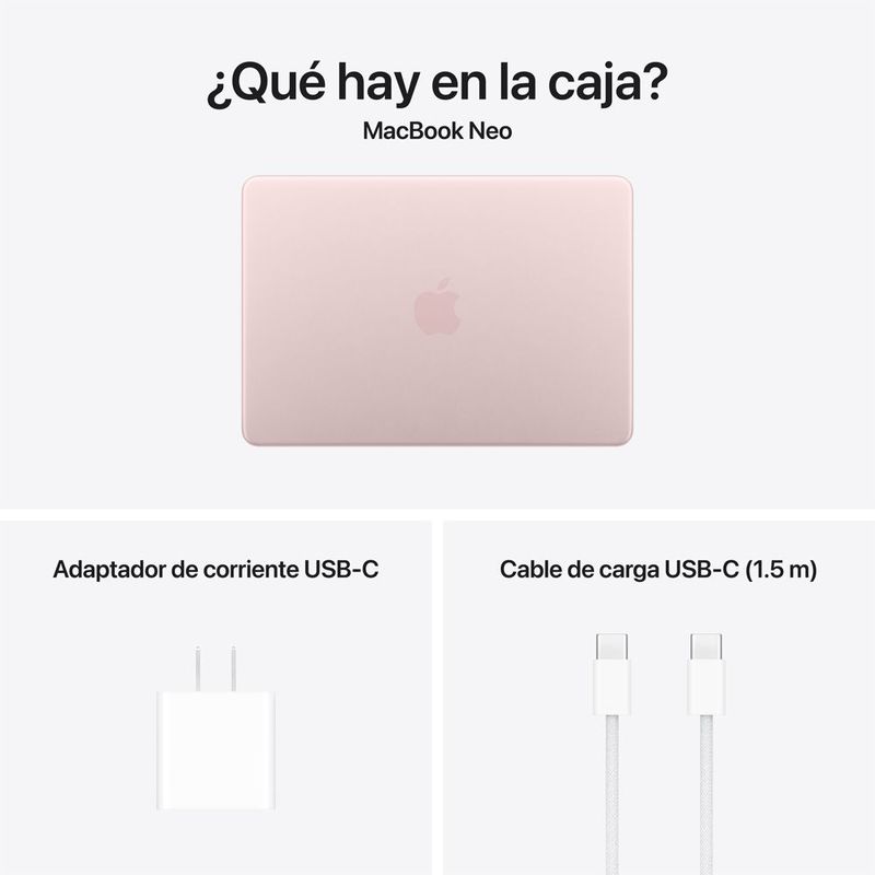 MacBook Neo A18 Pro 13” 8GB RAM + 512GB (Teclado Ingles) - Blush Pink (2026)